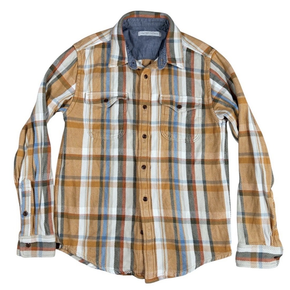 Outerknown Blanket Flannel Shirt Men's S Heavyweight Plaid Multicolor Shacket